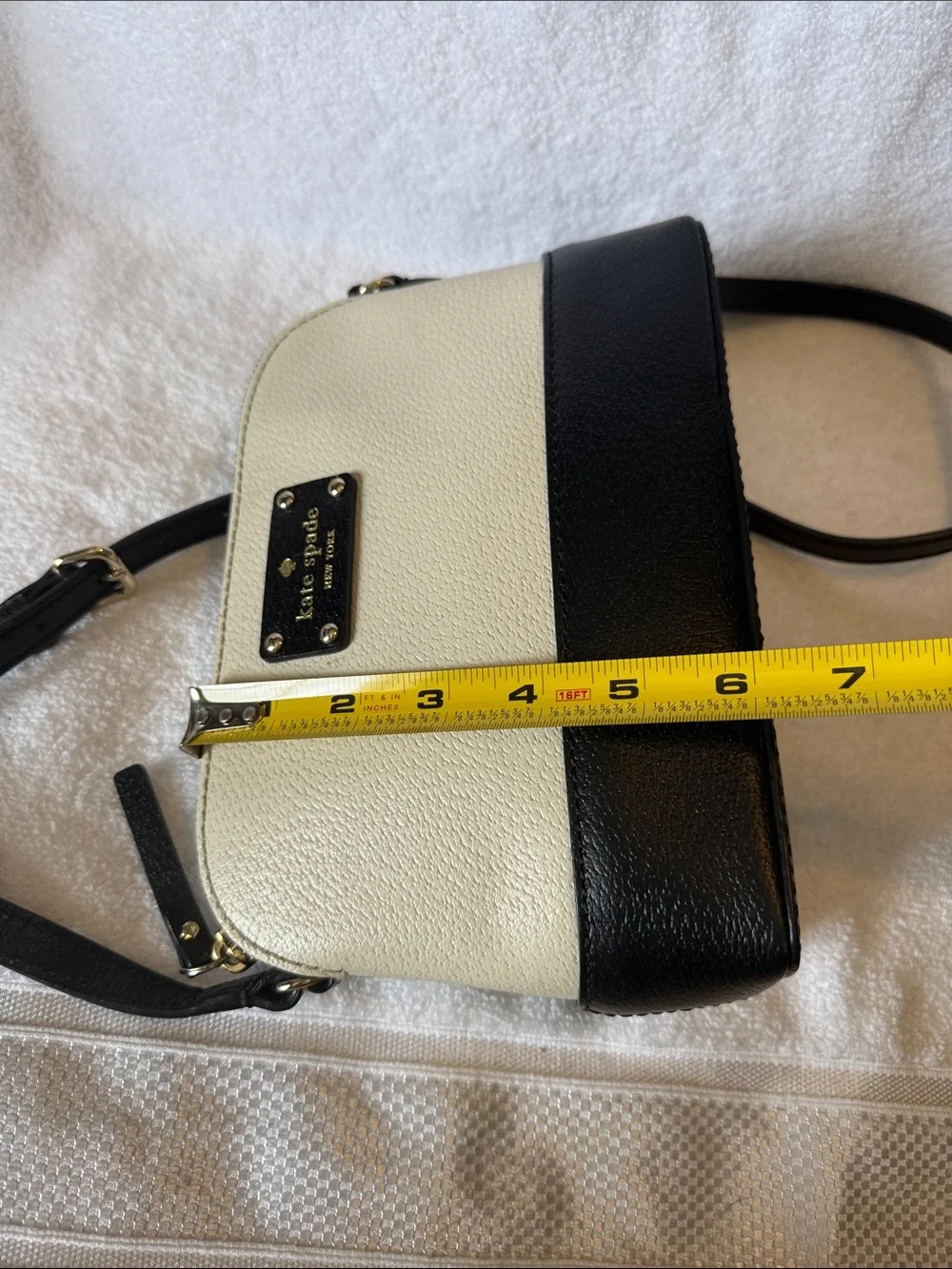 kate spade Two-Tone Black and Cream Pebble Leather Crossbody